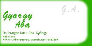 gyorgy aba business card