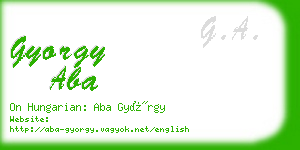 gyorgy aba business card